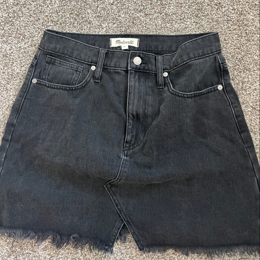 Madewell black jean skirt